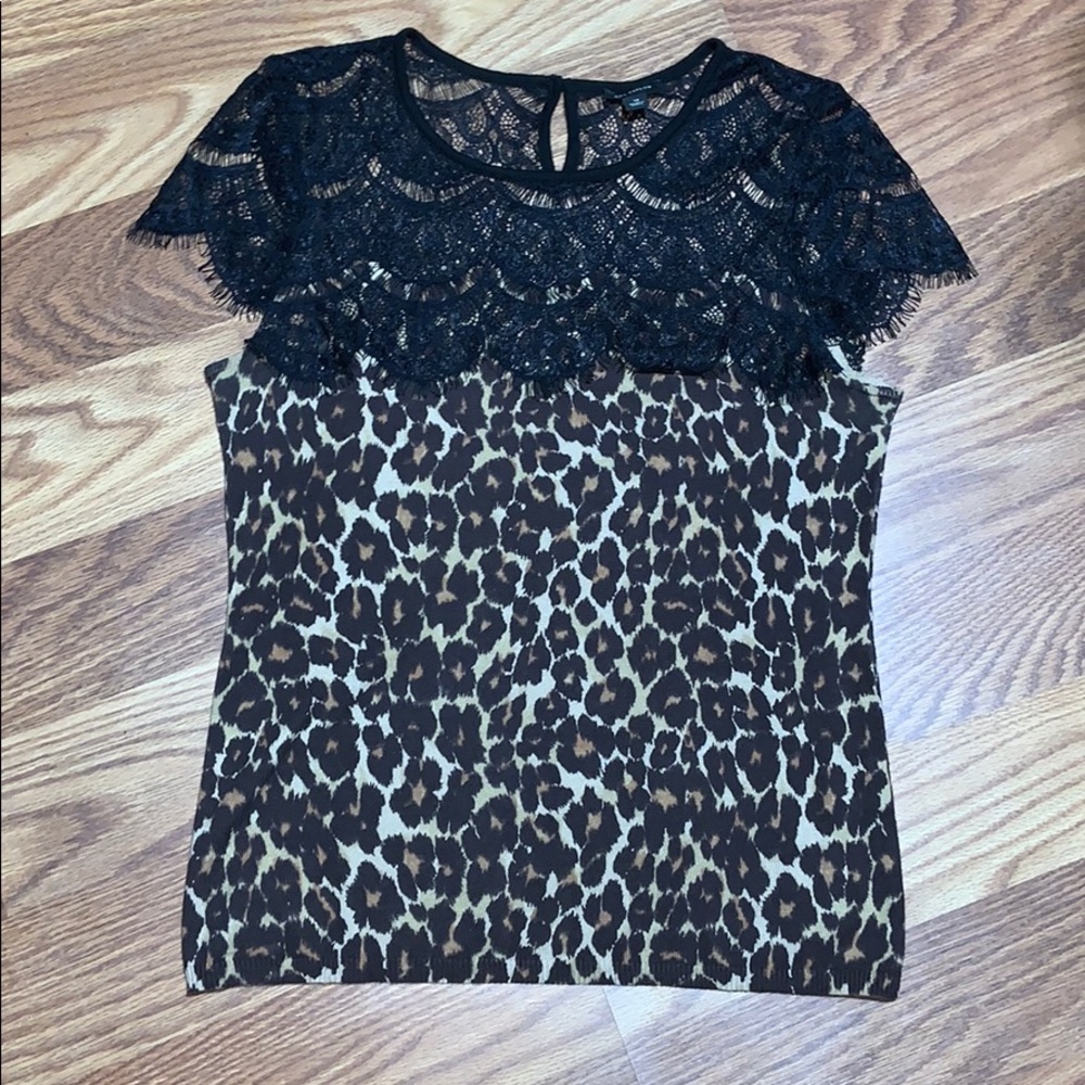 Women’s Ann Taylor Leopard Top w/ Lace